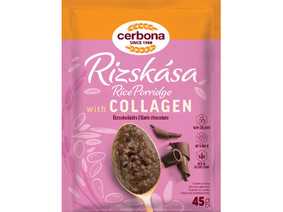 Cerbona rizskása Kollagén és Inulin 45g Étcsokoládés HCN édesítőszerrel
