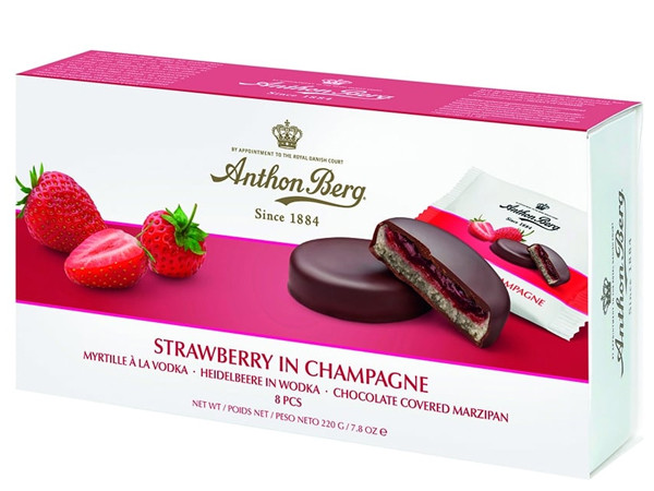 Anthon Berg desszert 220g Strawberry in Champagne