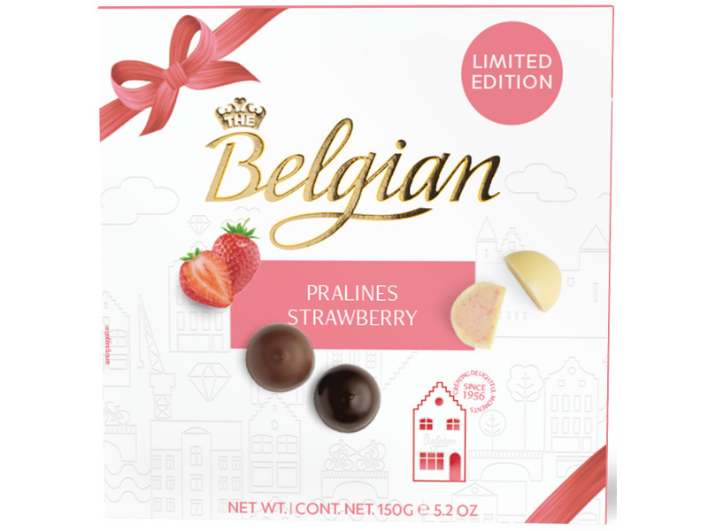 Belgian praliné 150g Strawberry- Eperkrémes