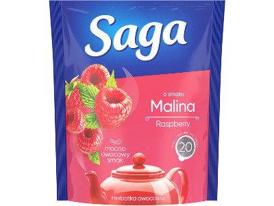 Saga gyümölcstea 34g Málna 20db