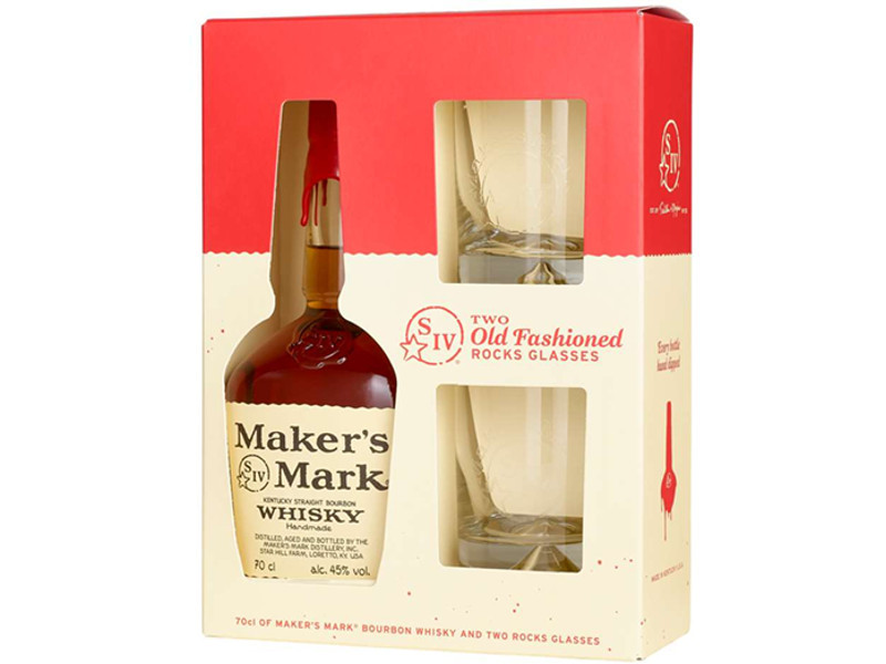 Makers Mark Bourbon Whisky 0,7L 45% + 2db pohár DD - KIÁRUSÍTÁS Makers Mark Bourbon Whisky 0,7L 45% + 2db pohár DD - KIÁRUSÍTÁS