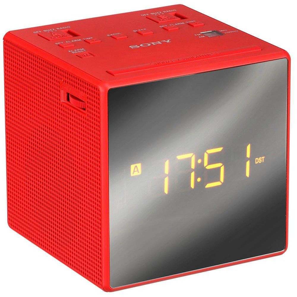 Sony ICF-C1T AM/FM Radio Clock Red