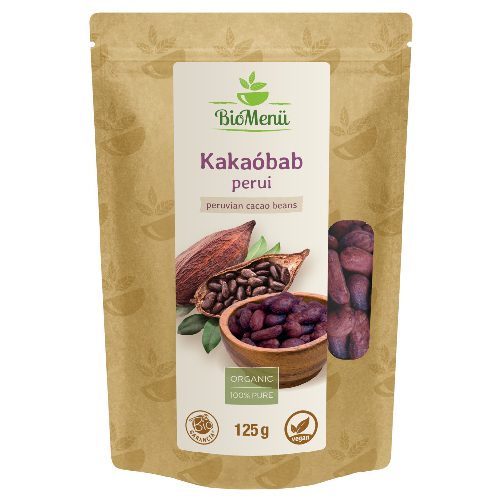 BioMenü bio perui kakaóbab 125 g BioMenü bio perui kakaóbab 125 g