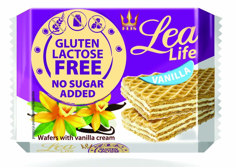 Lea life vaníliás ostyaszelet hozzáadott cukor-, glutén-, laktóz nélkül 95 g