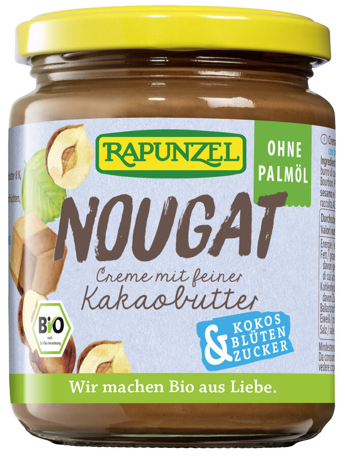 Rapunzel bio mogyorós nugátkrém pálmaolaj nélkül, kókuszvirág cukorral 250 g Rapunzel bio mogyorós nugátkrém pálmaolaj nélkül, kókuszvirág cukorral 250 g